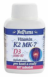 MedPharma Vitamín K2 MK-7 + D3 107 tabliet